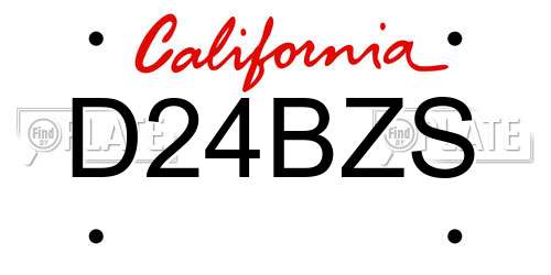 D24BZS California License Plate