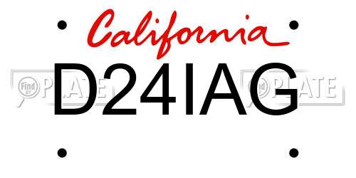 D24IAG California License Plate