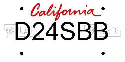 D24SBB California License Plate