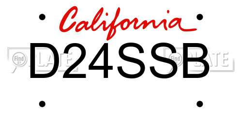 D24SSB California License Plate