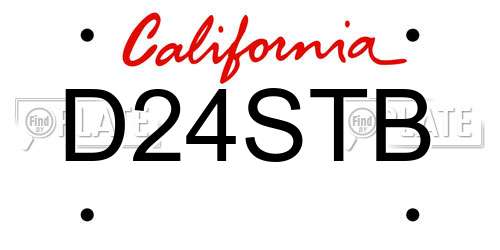 D24STB California License Plate
