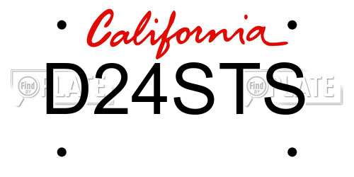 D24STS California License Plate