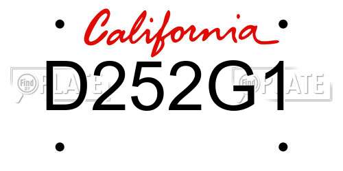 D252G1 California License Plate