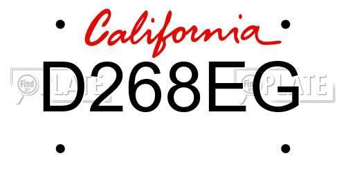 D268EG California License Plate