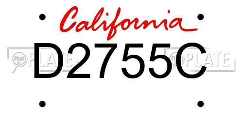 D2755C California License Plate