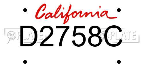 D2758C California License Plate