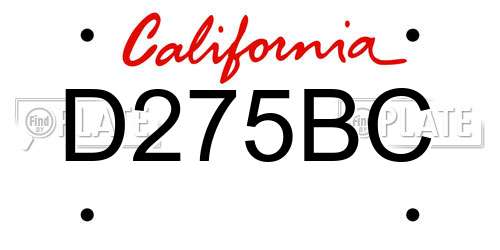 D275BC California License Plate