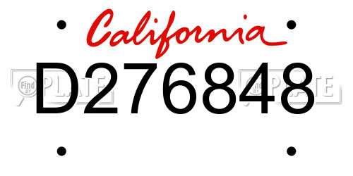 D276848 California License Plate