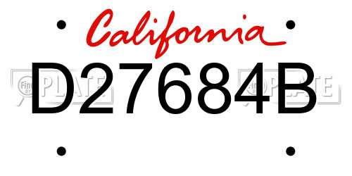 D27684B California License Plate
