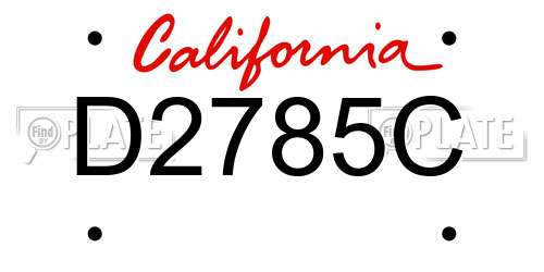 D2785C California License Plate