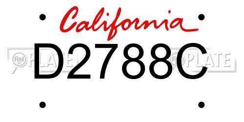 D2788C California License Plate