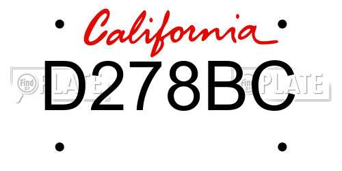 D278BC California License Plate