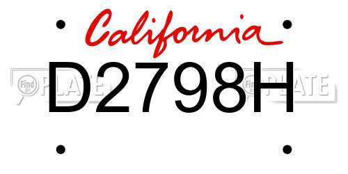 D2798H California License Plate
