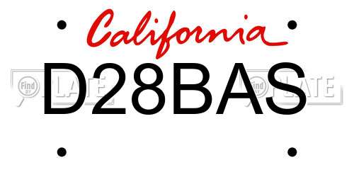 D28BAS California License Plate