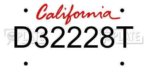 D32228T California License Plate