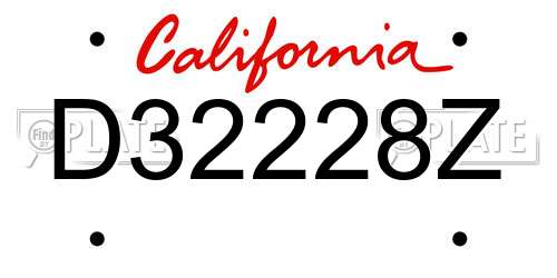 D32228Z California License Plate