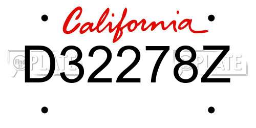 D32278Z California License Plate