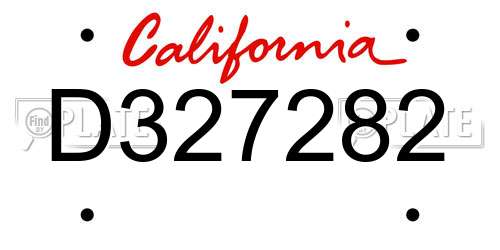 D327282 California License Plate