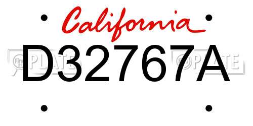 D32767A California License Plate
