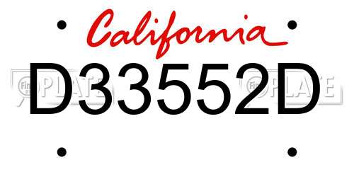 D33552D California License Plate
