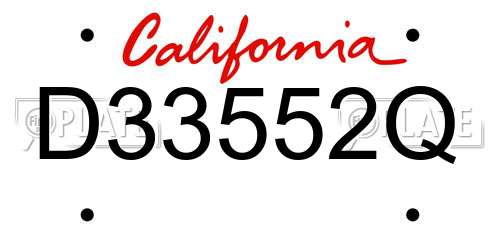 D33552Q California License Plate