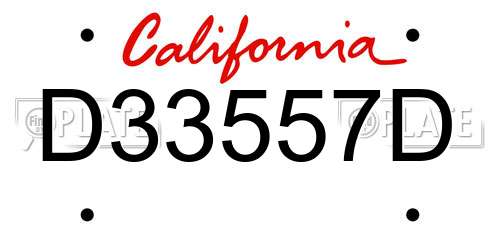 D33557D California License Plate