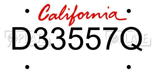 D33557Q California License Plate