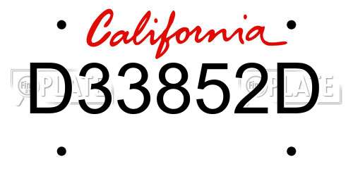 D33852D California License Plate