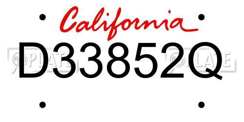 D33852Q California License Plate