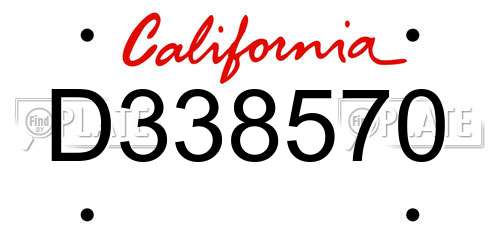 D338570 California License Plate