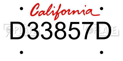 D33857D California License Plate