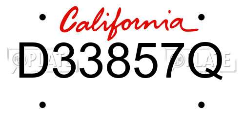 D33857Q California License Plate