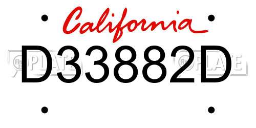 D33882D California License Plate