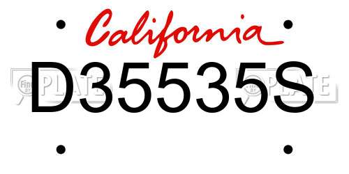 D35535S California License Plate