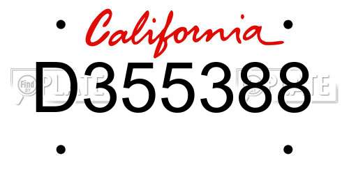 D355388 California License Plate