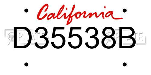 D35538B California License Plate