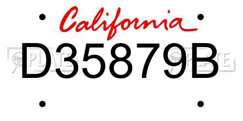 D35879B California License Plate