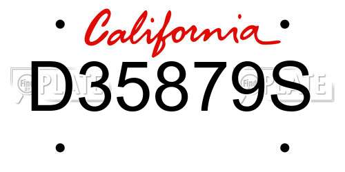 D35879S California License Plate