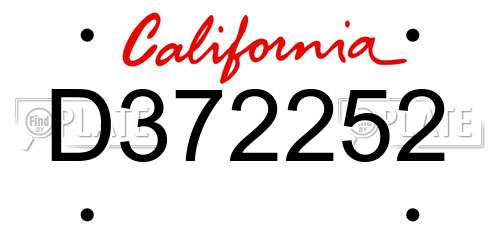 D372252 California License Plate