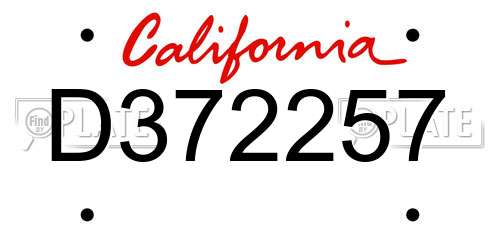 D372257 California License Plate