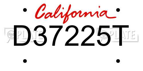 D37225T California License Plate