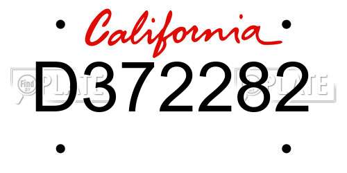 D372282 California License Plate