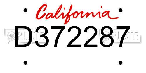 D372287 California License Plate