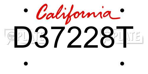 D37228T California License Plate