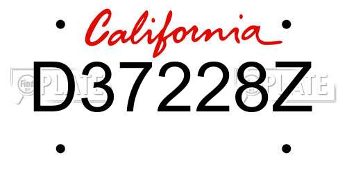 D37228Z California License Plate