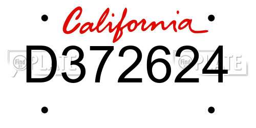 D372624 California License Plate