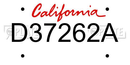 D37262A California License Plate