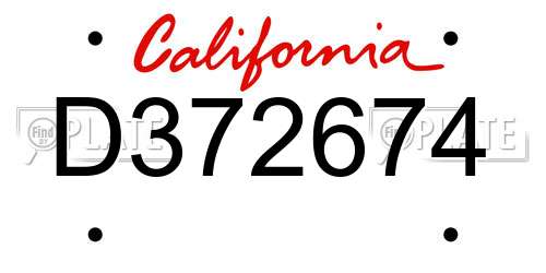 D372674 California License Plate