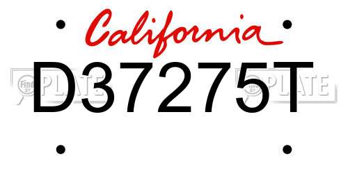 D37275T California License Plate