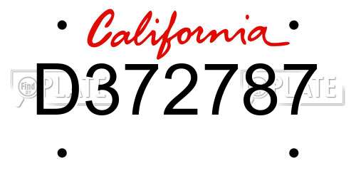 D372787 California License Plate